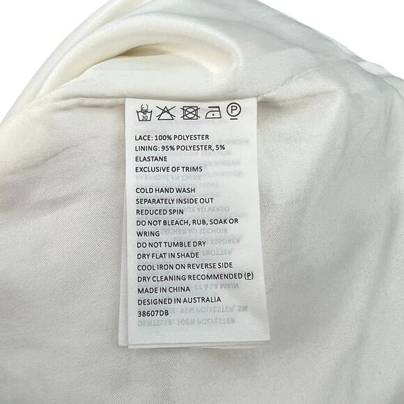 Bardot Lace Sheath Dress Crochet Sleeveless White Size US 6 Small - Picture 11 of 13